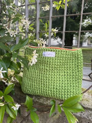 METIS VERDE ERBA MORBIDA cerniera ROSSA E VERDE