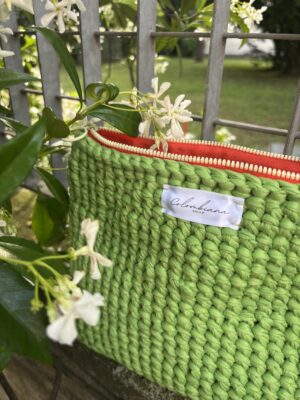 METIS VERDE ERBA MORBIDA cerniera ROSSA E VERDE