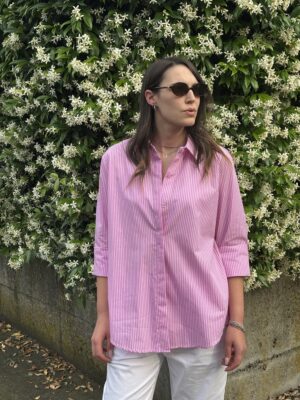 CAMICIA ROSA RIGA BIANCA