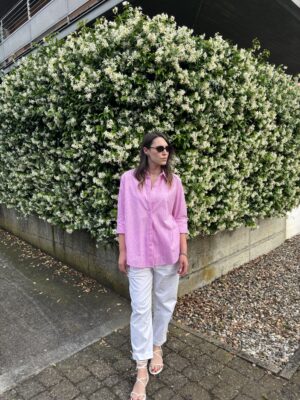 CAMICIA ROSA RIGA BIANCA