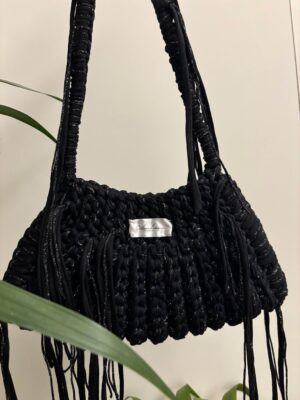 MAJORELLE BAGUETTE NERA E ARGENTO