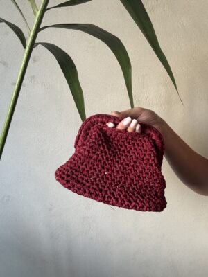 MINI CLUTCH BORDEAUX RASO