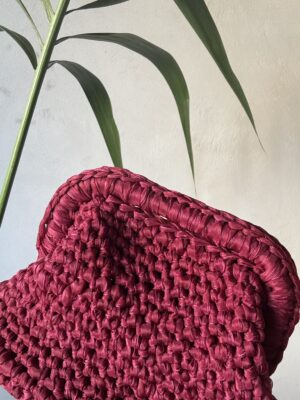 MINI CLUTCH BORDEAUX RASO